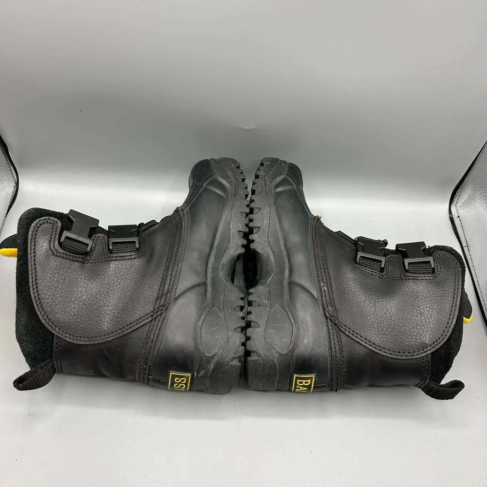Bass Zamboni Snow‎ Boots Men 3 Winter Black Leather Rubber Thermolite Insulated